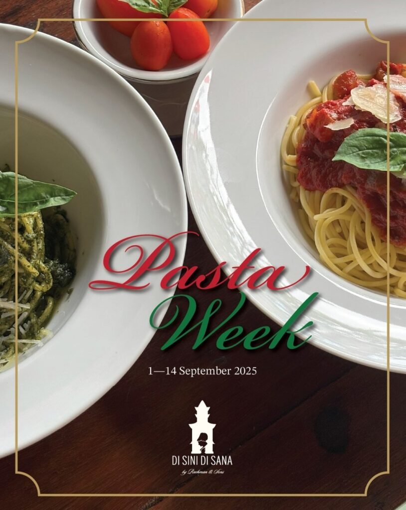 Pasta Week in Ubud, DI SINI DI SANA Rachman & Sons, authentic pasta in Ubud, Spaghetti Carbonara Ubud, Italian dining Ubud, pasta event Bali, Bucatini Amatriciana Ubud, culinary event in Ubud, best pasta restaurant Ubud, fine dining Pasta Week
